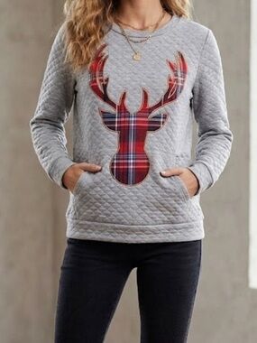 12pm by mon ami sweater with deer size small